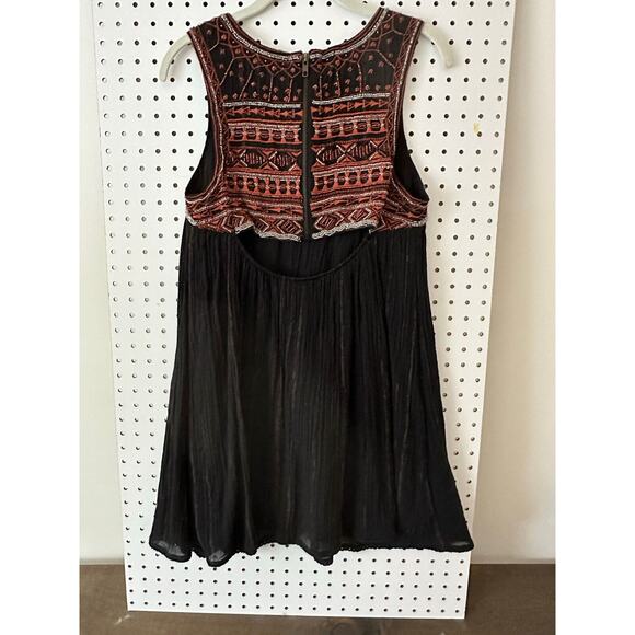Free People Embroidered Beaded Aztec Dress Size 4 - Picture 3 of 5